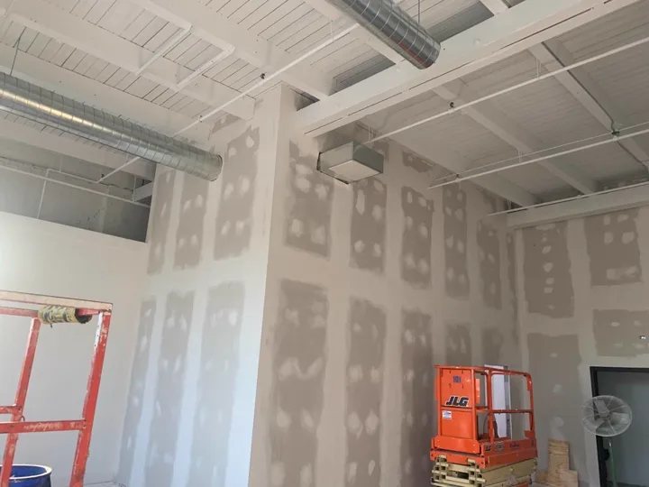 Level-coated drywall joints ready for sanding