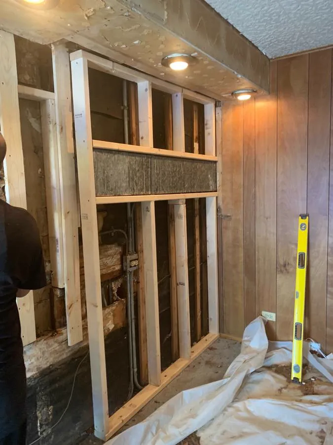 Wood framing for a new wall opening